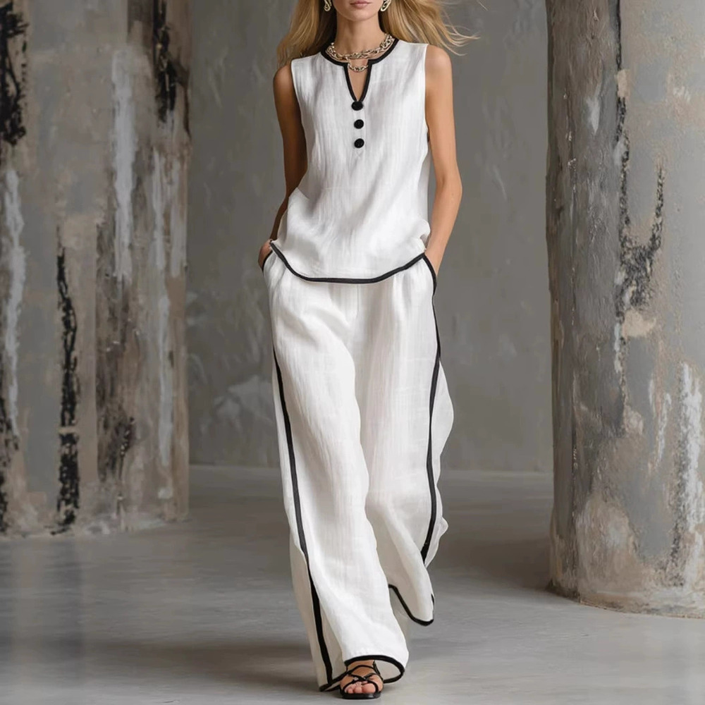 Zara Summer Colorblock Sleeveless Top and Pants Set